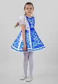 Гжельская роза костюм для девочки (рост 122-128 / Готовое изделие)