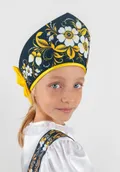 Петербургская роспись расписной кокошник для девочки (Готовое изделие)