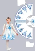 Платье Снежинка / Метелица / Снегурочка (рост 122-128 / Готовое изделие)