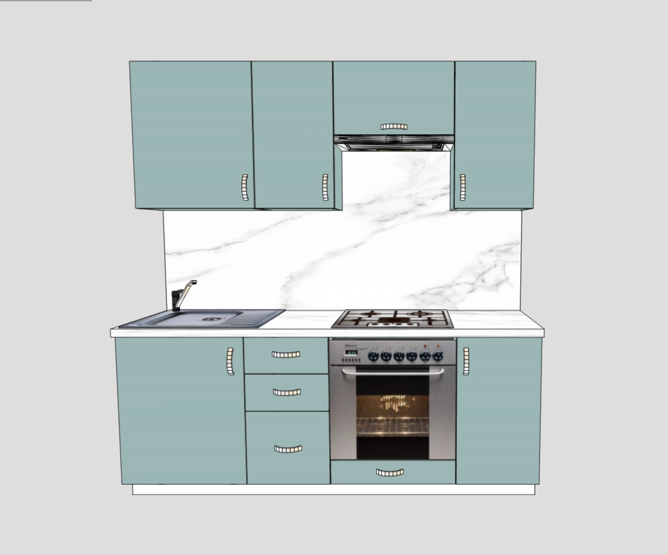 Кухня Эмаль 2 м (для газовой варочной поверхности)