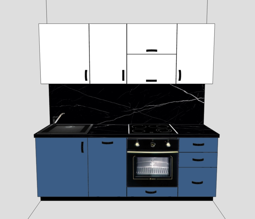 Кухня 2,1 м  Эмаль (для электрической варочной поверхности)