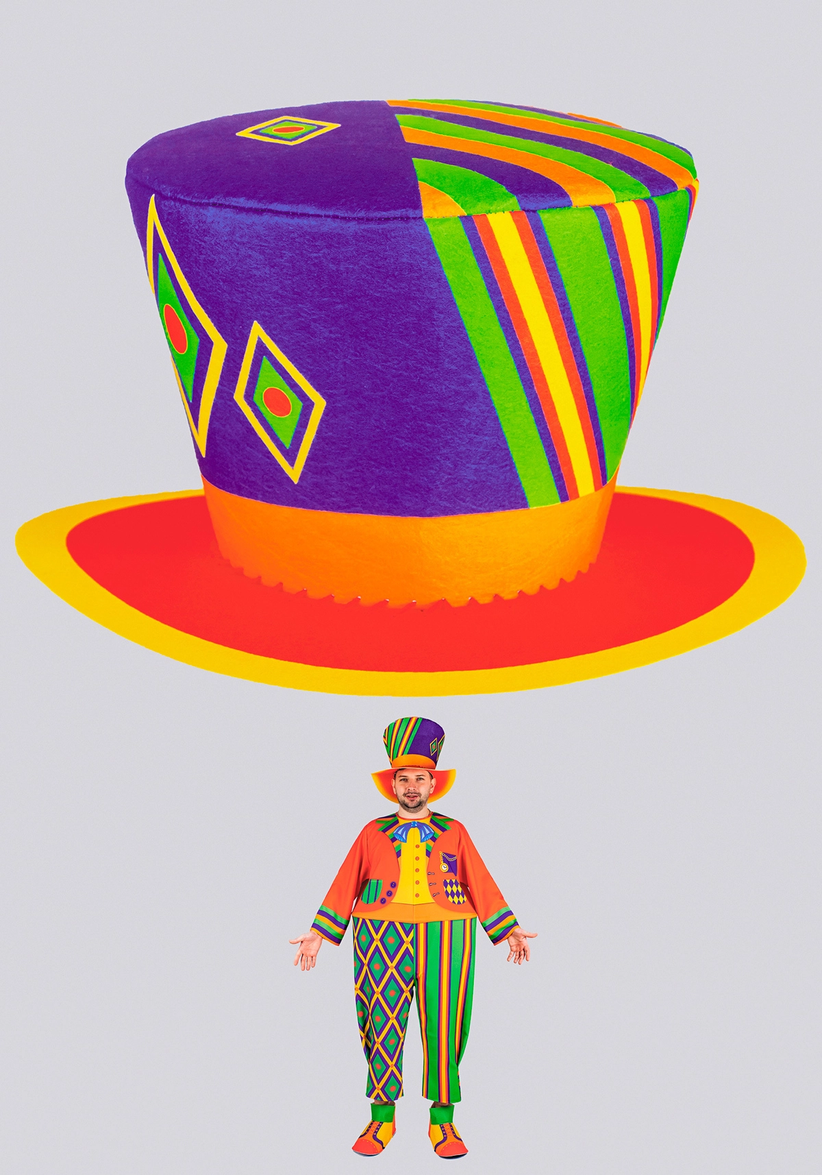 Шляпа Клоуна Клёпы для взрослого (Готовое изделие)