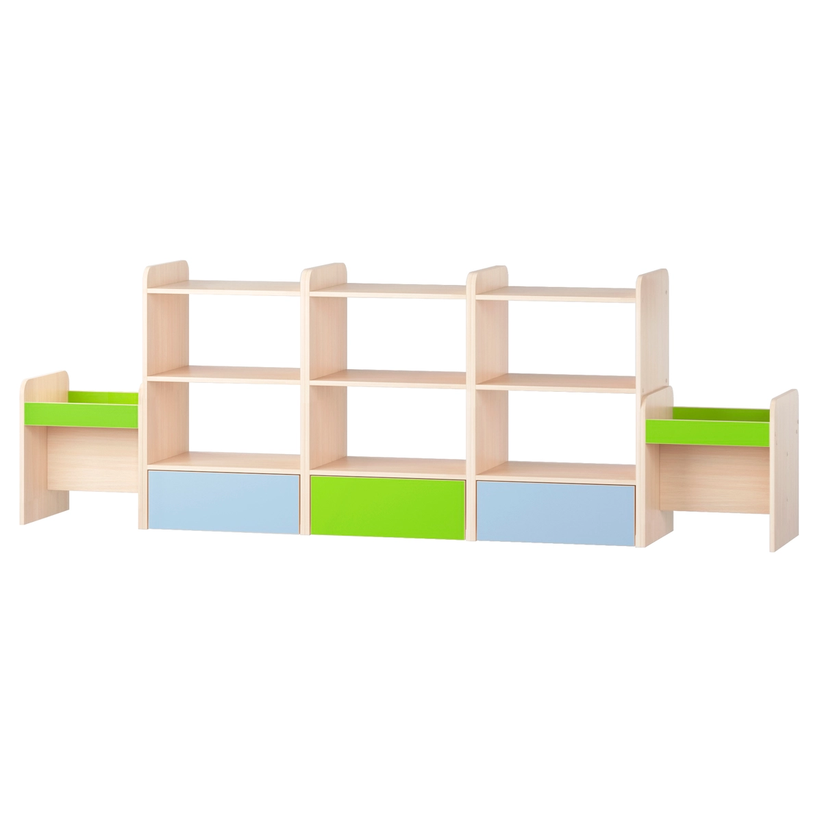 Стеллаж двусторонний для игрушек (5 разборных секций)