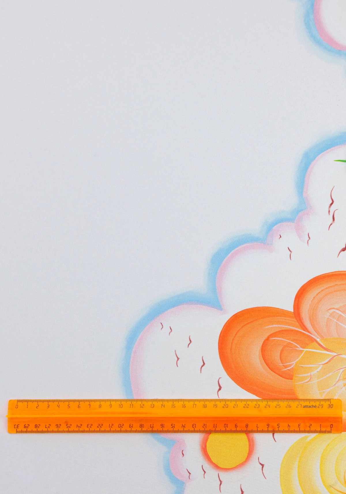 Ткань Свободно-кистевая осенняя тематика (Креп-сатин)