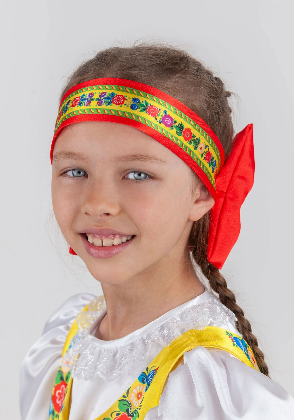 Русский народный головной убор с бантом Городецкая роспись (- / Готовое изделие)