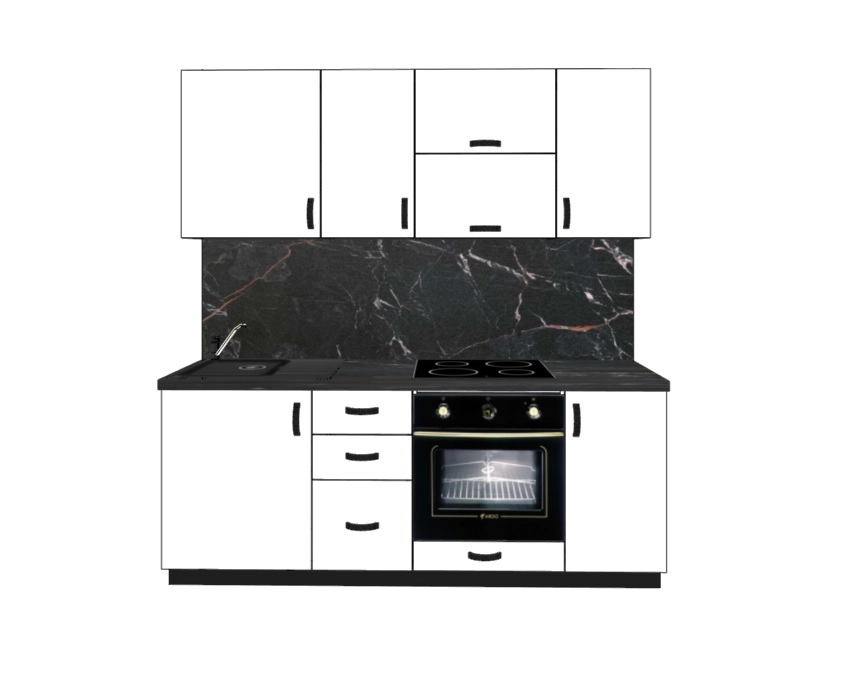 Кухня Эмаль 2 м (для электрической варочной поверхности)