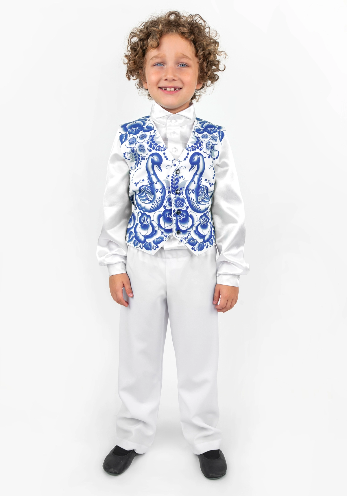 Жилет народный Гжель для детей (Готовое изделие)