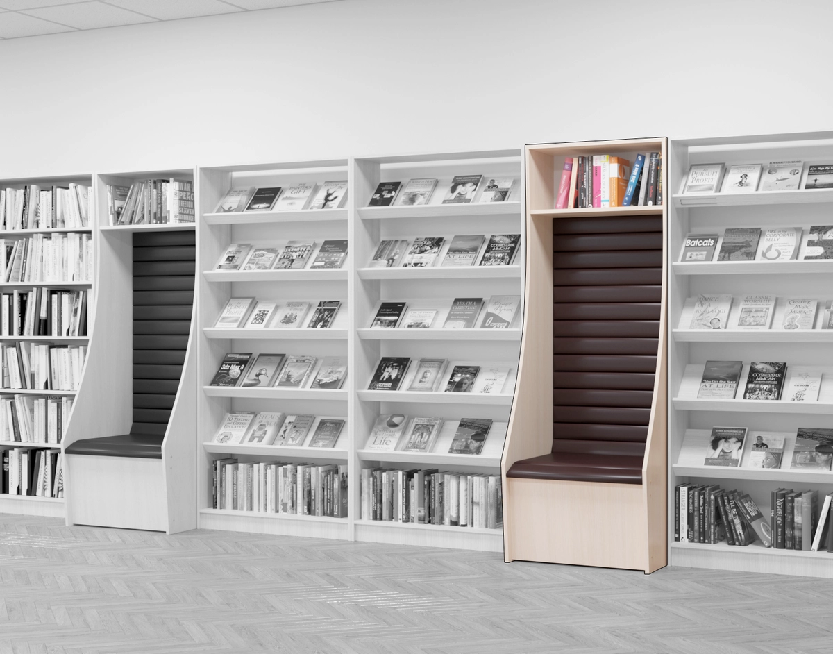 Стеллаж с мягким элементом (библиотека)