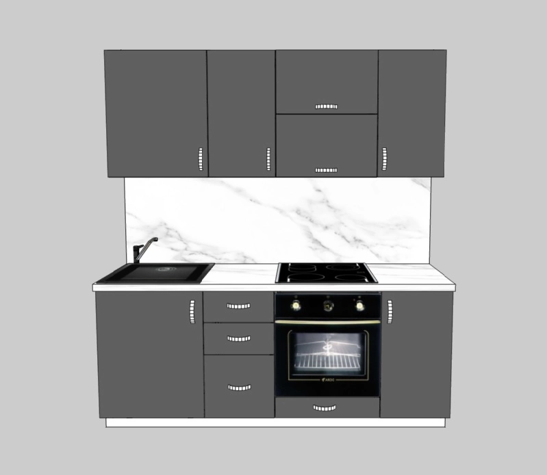 Кухня Эмаль 2 м (для электрической варочной поверхности)