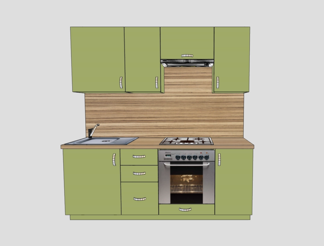 Кухня Эмаль 2 м (для газовой варочной поверхности)