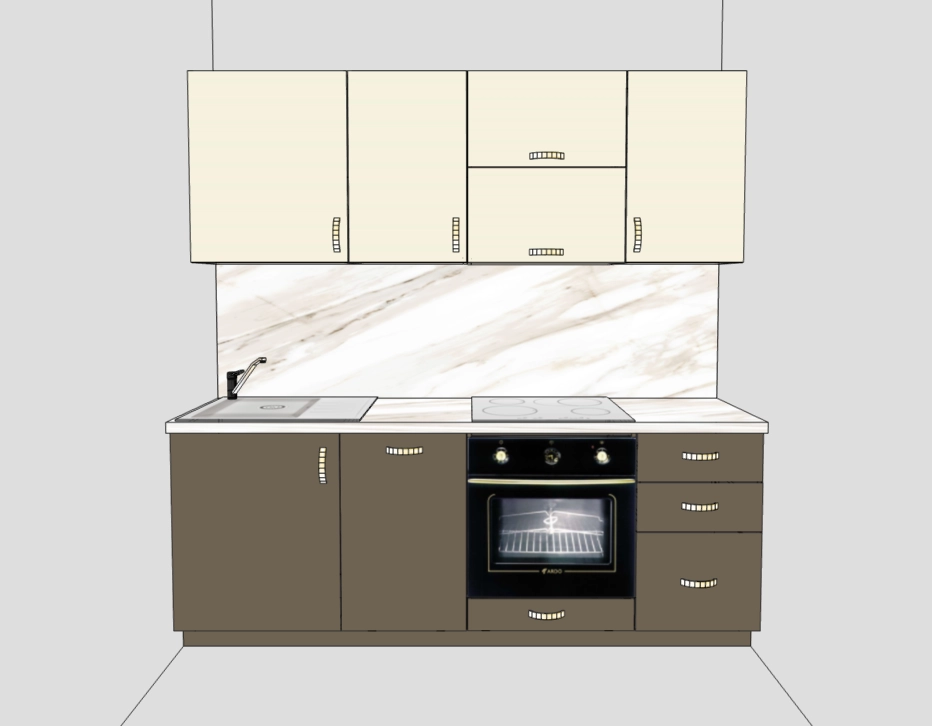 Кухня 2,1 м  Эмаль (для электрической варочной поверхности)