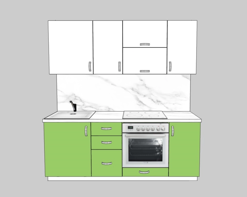 Кухня Эмаль 2 м (для электрической варочной поверхности)