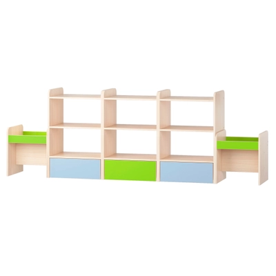 Стеллаж двусторонний для игрушек (5 разборных секций)