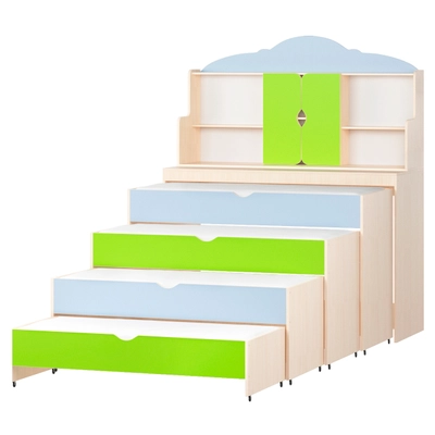 Кровать четырехъярусная &quot;Улыбка&quot; с надстройкой