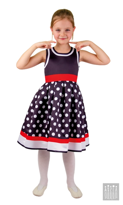 Платье в горошек для девочки (рост 116 / Готовое изделие)