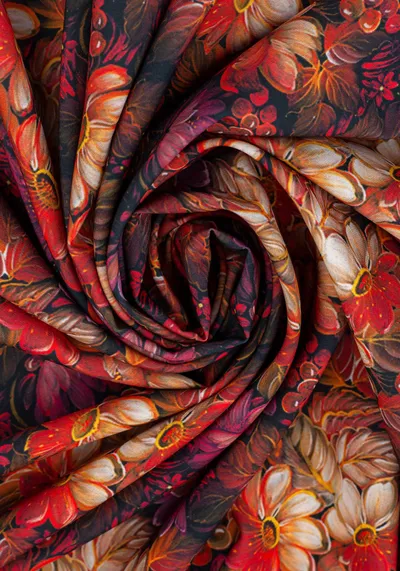 Ткань Осенний Бал (Креп-сатин)