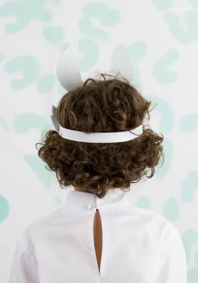 Головной убор - маска Заяц с Гжельской росписью